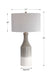 Savin One Light Table Lamp Glossy Warm Gray Glaze-Lamps-Uttermost-Lighting Design Store
