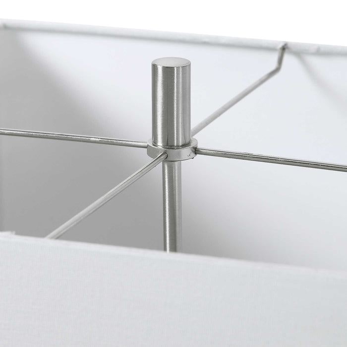 Aneeza Two Light Table Lamp Brushed Nickel-Lamps-Uttermost-Lighting Design Store