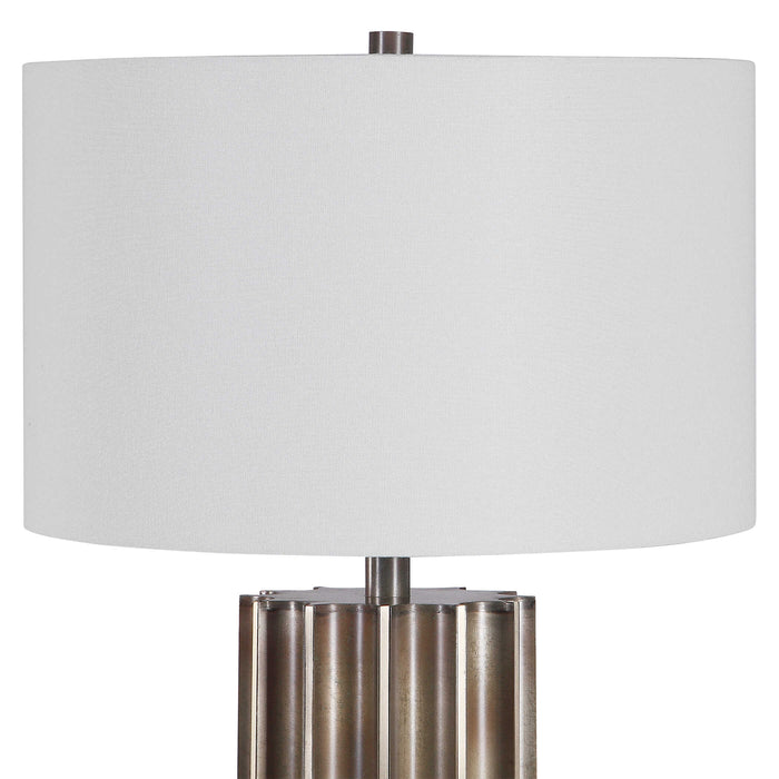 Khalio One Light Table Lamp Aged Gun Metal-Lamps-Uttermost-Lighting Design Store