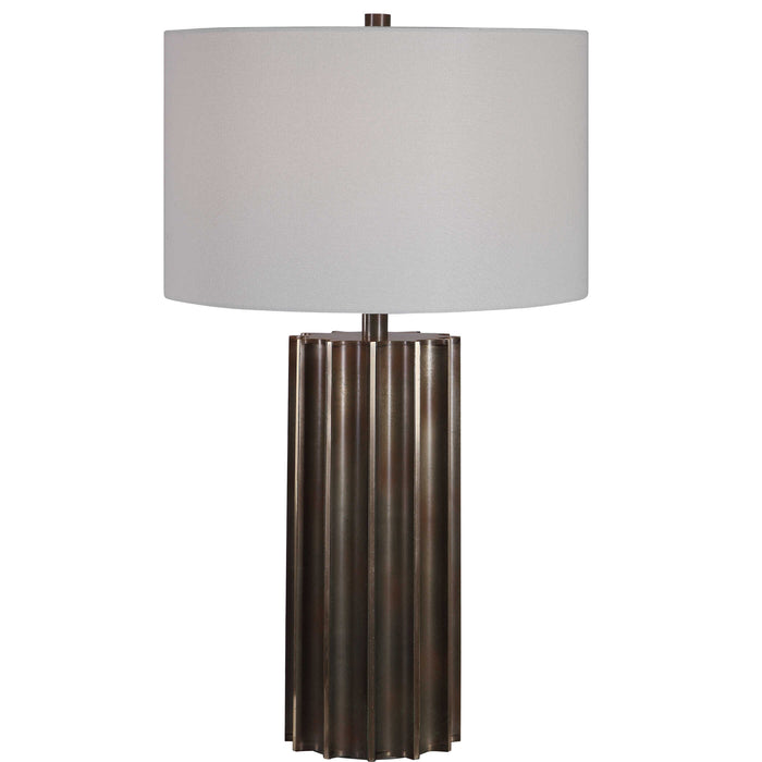 Khalio One Light Table Lamp Aged Gun Metal-Lamps-Uttermost-Lighting Design Store