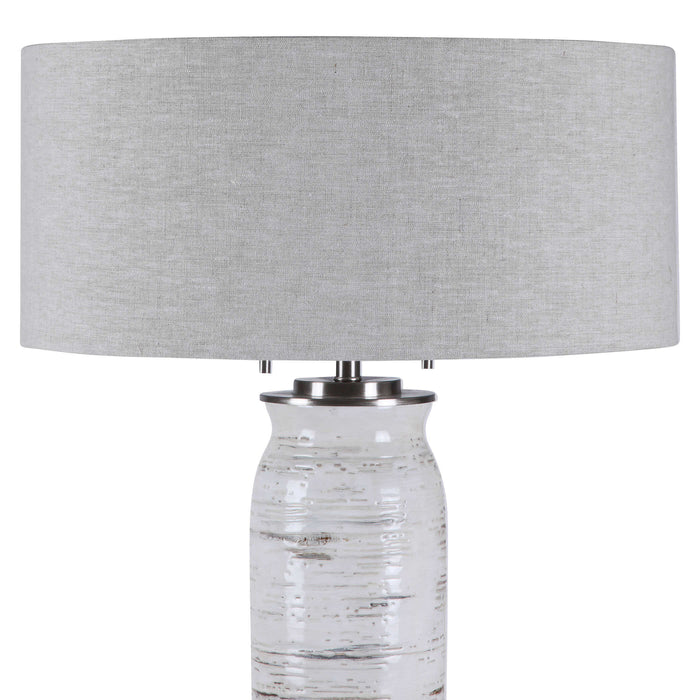 Lenta Two Light Table Lamp Brushed Nickel-Lamps-Uttermost-Lighting Design Store