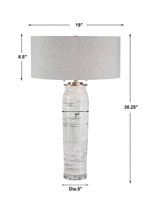 Lenta Two Light Table Lamp Brushed Nickel-Lamps-Uttermost-Lighting Design Store