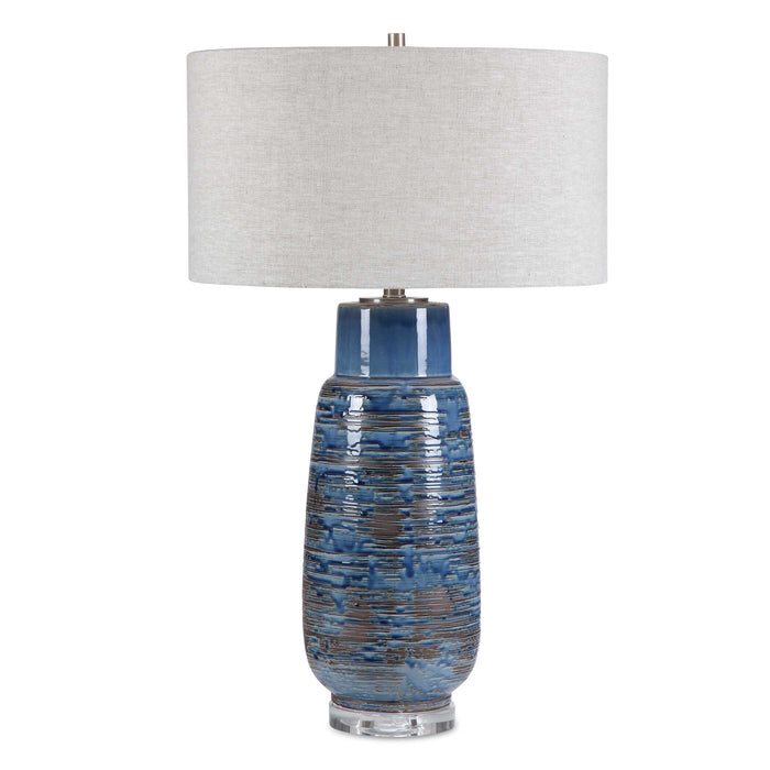 Magellan One Light Table Lamp Brushed Nickel-Lamps-Uttermost-Lighting Design Store
