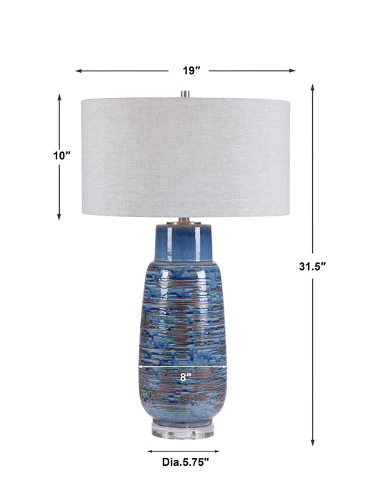 Magellan One Light Table Lamp Brushed Nickel-Lamps-Uttermost-Lighting Design Store