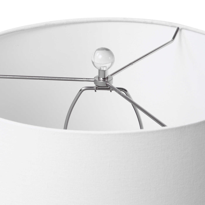 Ciji One Light Table Lamp Brushed Nickel-Lamps-Uttermost-Lighting Design Store