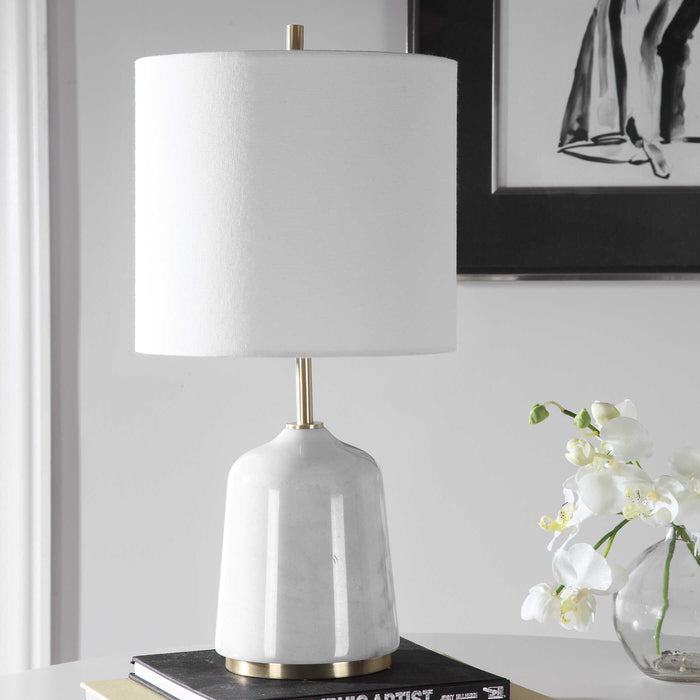 Eloise One Light Table Lamp Brushed Light Brass-Lamps-Uttermost-Lighting Design Store
