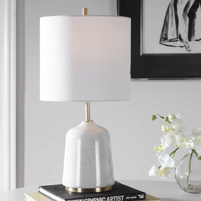 Eloise One Light Table Lamp Brushed Light Brass-Lamps-Uttermost-Lighting Design Store