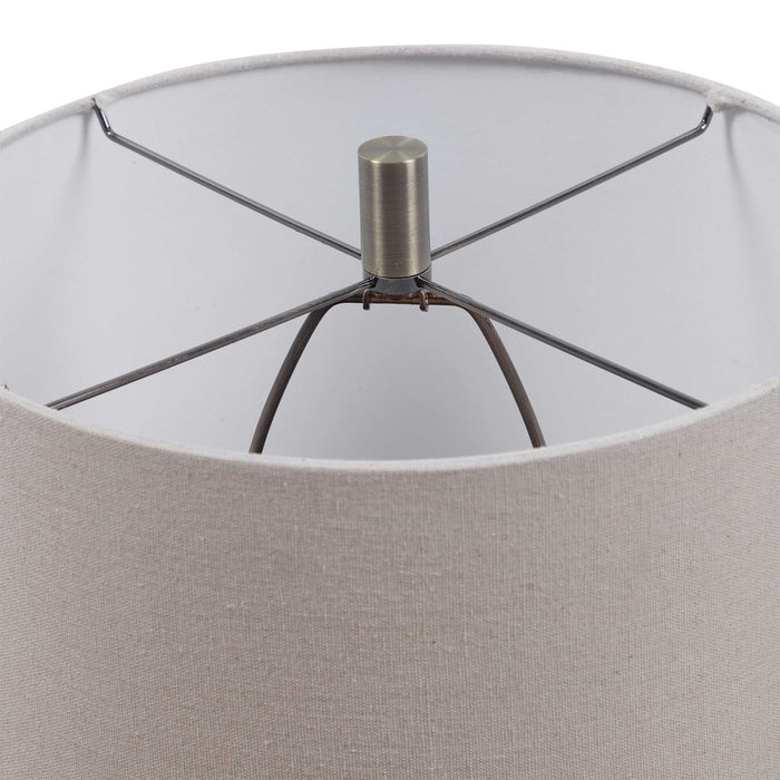 Lagos One Light Table Lamp Brushed Brass-Lamps-Uttermost-Lighting Design Store