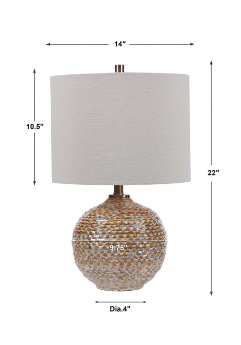 Lagos One Light Table Lamp Brushed Brass-Lamps-Uttermost-Lighting Design Store