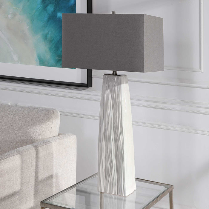 Sycamore One Light Table Lamp Brushed Nickel-Lamps-Uttermost-Lighting Design Store