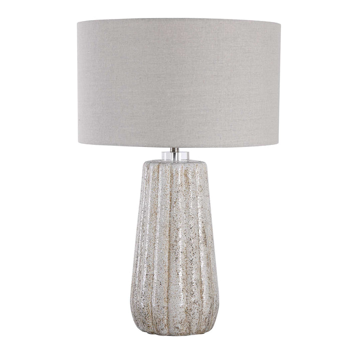 Pikes One Light Table Lamp Brushed Nickel-Lamps-Uttermost-Lighting Design Store