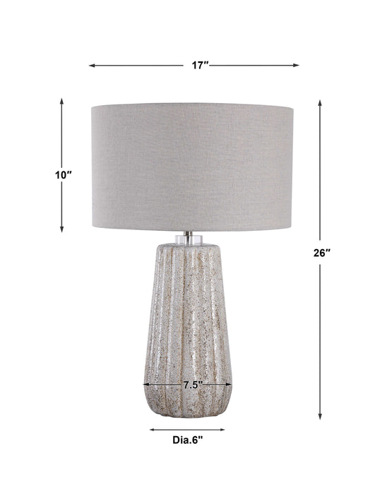 Pikes One Light Table Lamp Brushed Nickel-Lamps-Uttermost-Lighting Design Store