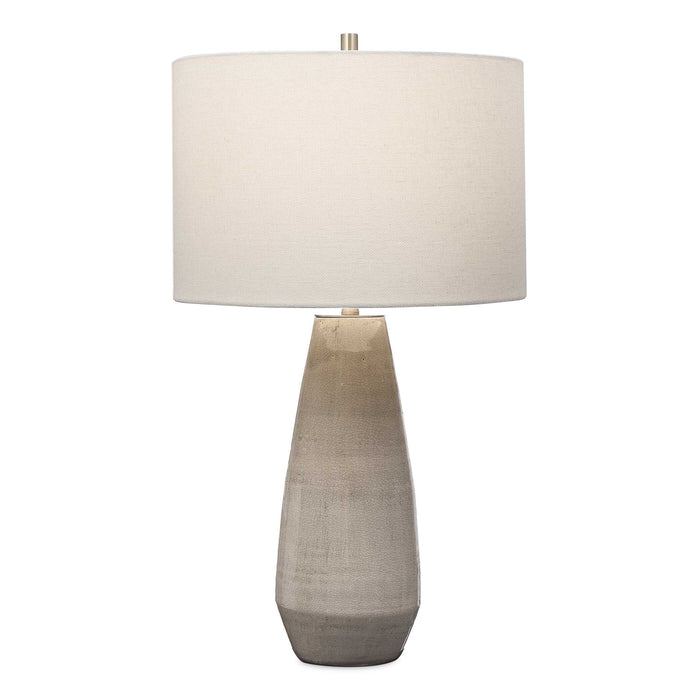 Volterra One Light Table Lamp Antique Brushed Brass-Lamps-Uttermost-Lighting Design Store