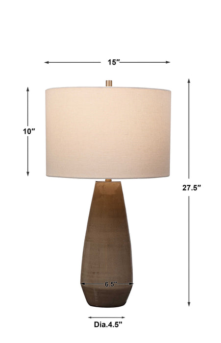 Volterra One Light Table Lamp Antique Brushed Brass-Lamps-Uttermost-Lighting Design Store