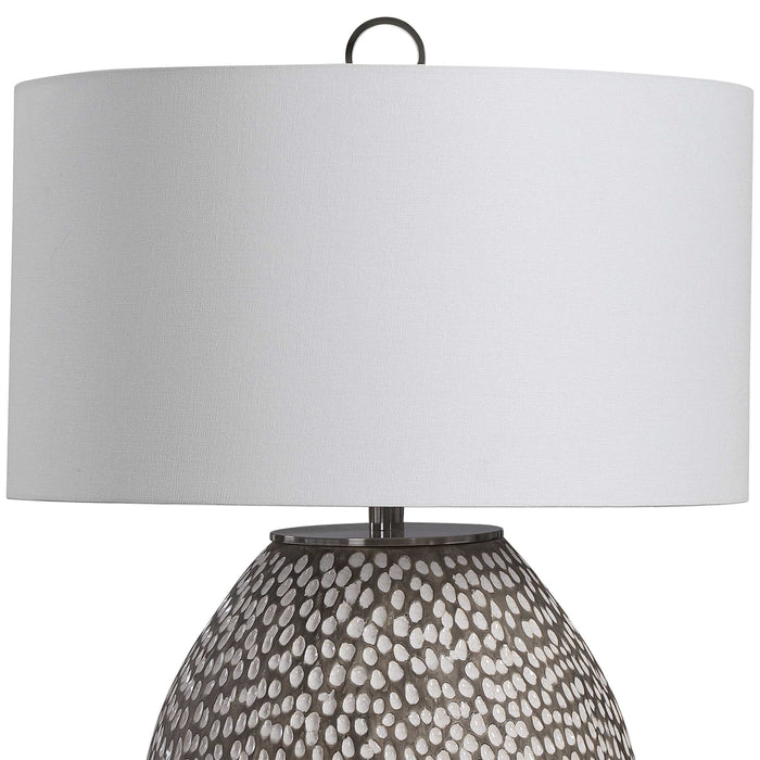Cyprien One Light Table Lamp Brushed Nickel-Lamps-Uttermost-Lighting Design Store