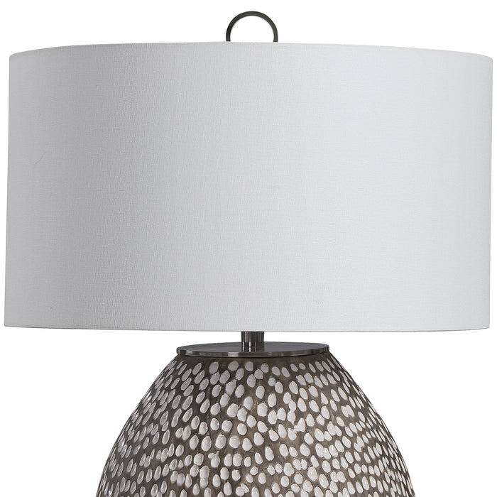 Cyprien One Light Table Lamp Brushed Nickel-Lamps-Uttermost-Lighting Design Store