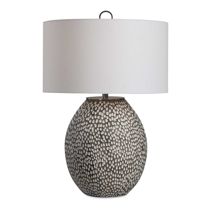 Cyprien One Light Table Lamp Brushed Nickel-Lamps-Uttermost-Lighting Design Store