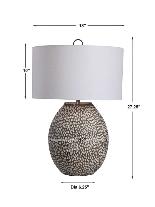 Cyprien One Light Table Lamp Brushed Nickel-Lamps-Uttermost-Lighting Design Store