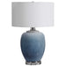 Blue Waters One Light Table Lamp Polished Nickel-Lamps-Uttermost-Lighting Design Store