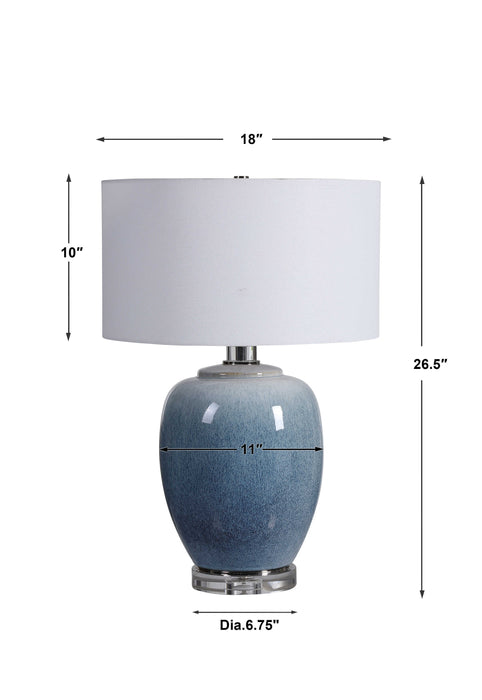 Blue Waters One Light Table Lamp Polished Nickel-Lamps-Uttermost-Lighting Design Store