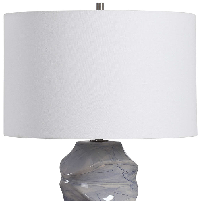 Waves One Light Table Lamp Cobalt Blue-Lamps-Uttermost-Lighting Design Store