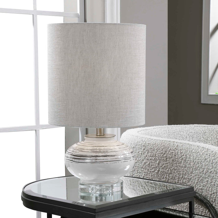 Lenta One Light Accent Lamp Brushed Nickel-Lamps-Uttermost-Lighting Design Store