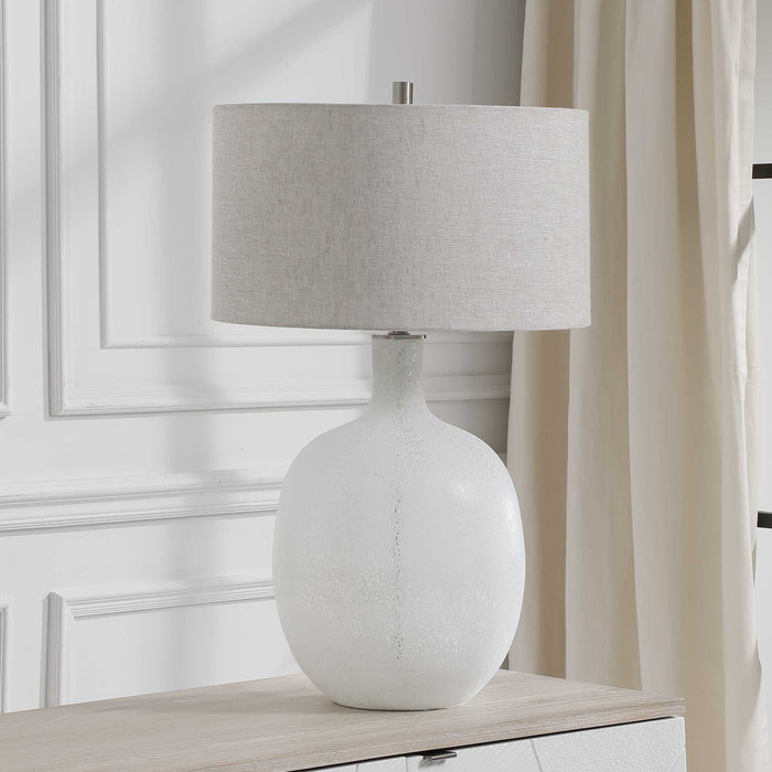 Whiteout One Light Table Lamp Brushed Nickel-Lamps-Uttermost-Lighting Design Store