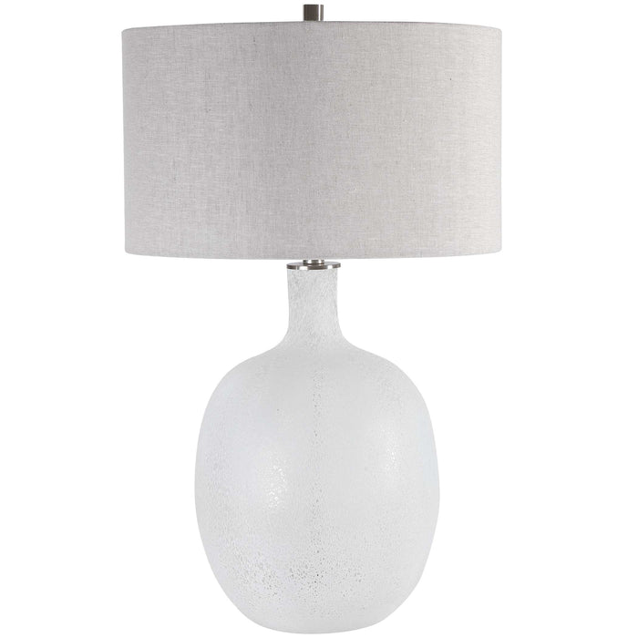 Whiteout One Light Table Lamp Brushed Nickel-Lamps-Uttermost-Lighting Design Store