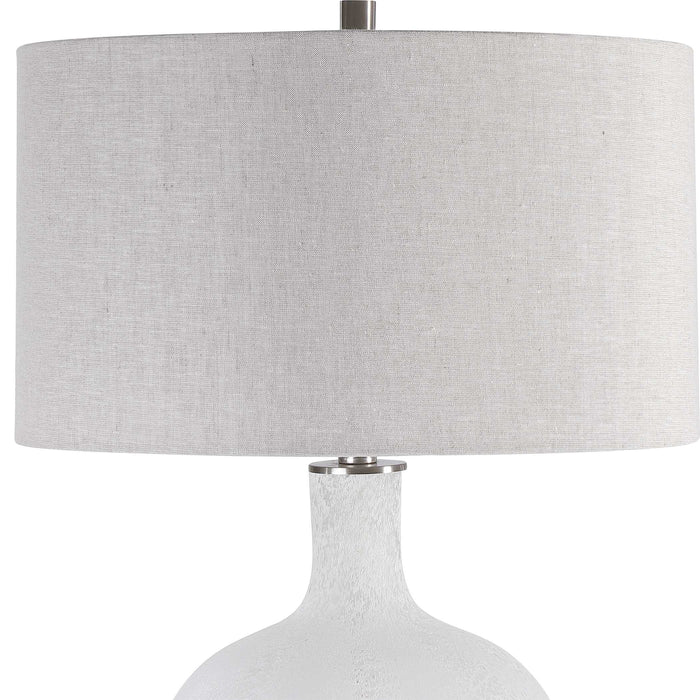 Whiteout One Light Table Lamp Brushed Nickel-Lamps-Uttermost-Lighting Design Store