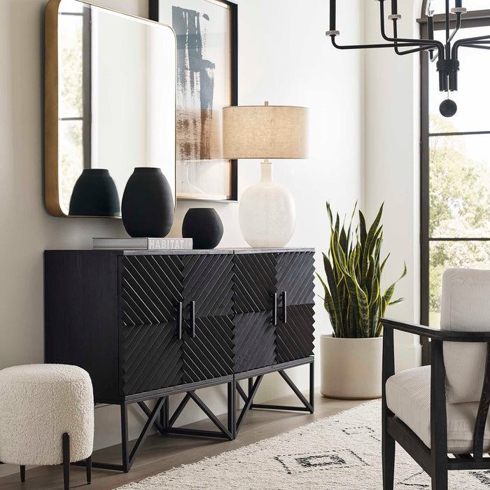 Whiteout One Light Table Lamp Brushed Nickel-Lamps-Uttermost-Lighting Design Store