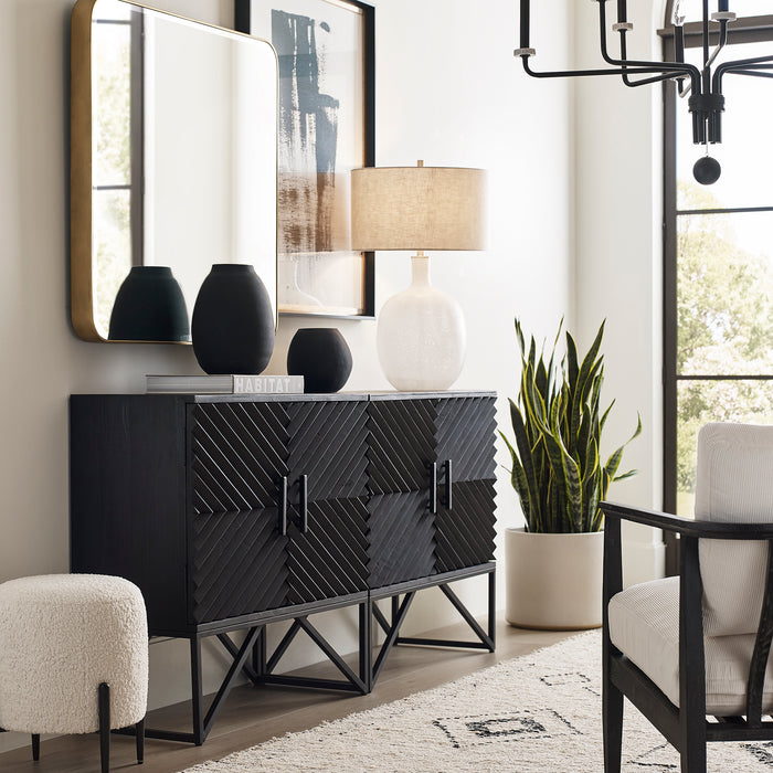 Whiteout One Light Table Lamp Brushed Nickel-Lamps-Uttermost-Lighting Design Store