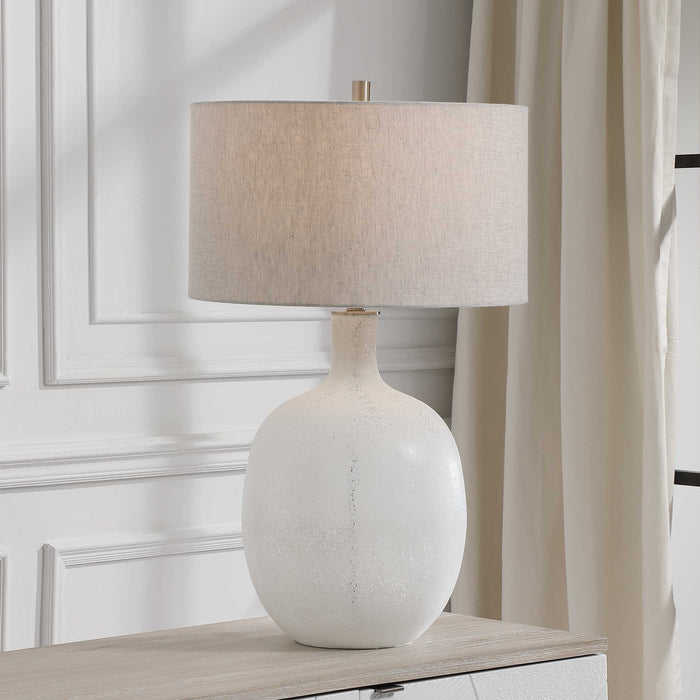 Whiteout One Light Table Lamp Brushed Nickel-Lamps-Uttermost-Lighting Design Store