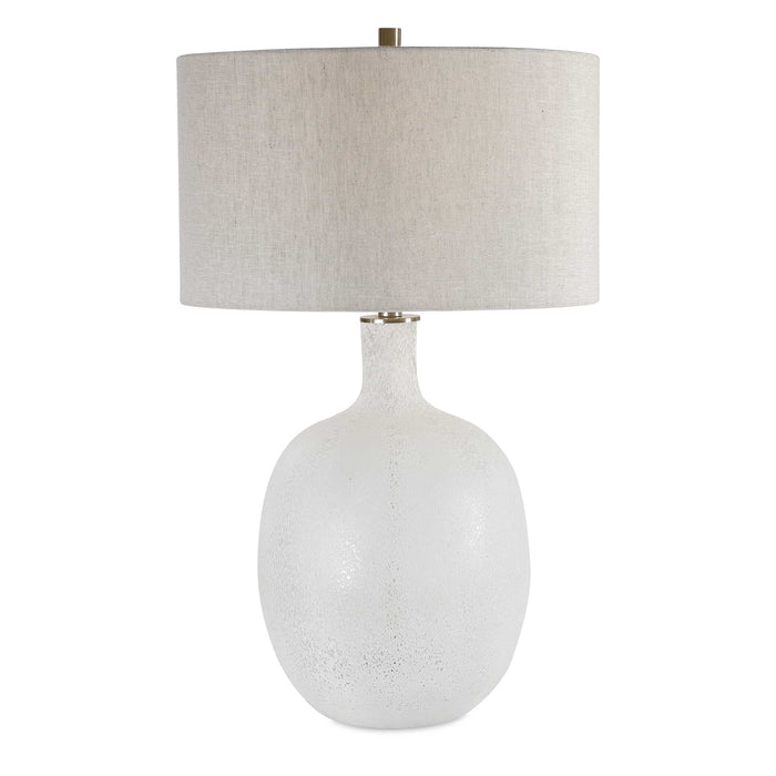 Whiteout One Light Table Lamp Brushed Nickel-Lamps-Uttermost-Lighting Design Store