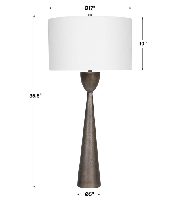 Waller One Light Table Lamp Brushed Nickel-Lamps-Uttermost-Lighting Design Store