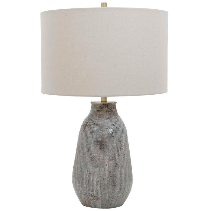 Monacan One Light Table Lamp Antique Brushed Brass-Lamps-Uttermost-Lighting Design Store