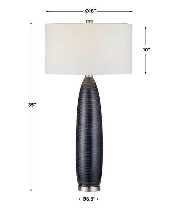 Cullen One Light Table Lamp Brushed Nickel-Lamps-Uttermost-Lighting Design Store