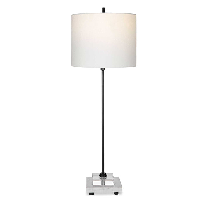 Ciara One Light Buffet Lamp Satin Black-Lamps-Uttermost-Lighting Design Store
