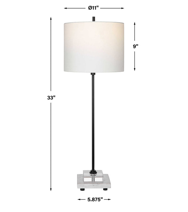Ciara One Light Buffet Lamp Satin Black-Lamps-Uttermost-Lighting Design Store