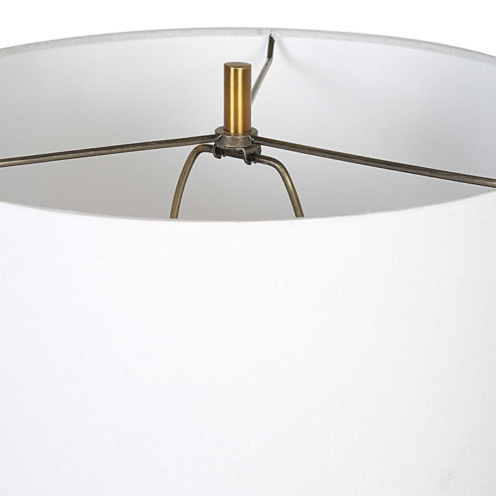 Monolith One Light Table Lamp Antique Brass-Lamps-Uttermost-Lighting Design Store