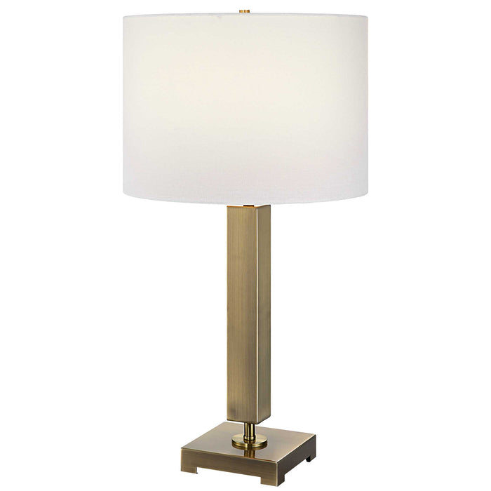 Duomo One Light Table Lamp Antique Brass-Lamps-Uttermost-Lighting Design Store