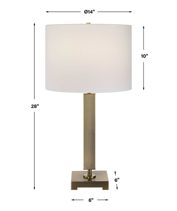 Duomo One Light Table Lamp Antique Brass-Lamps-Uttermost-Lighting Design Store