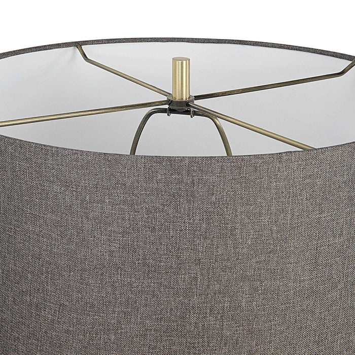 Citadel One Light Table Lamp Antique Brass-Lamps-Uttermost-Lighting Design Store