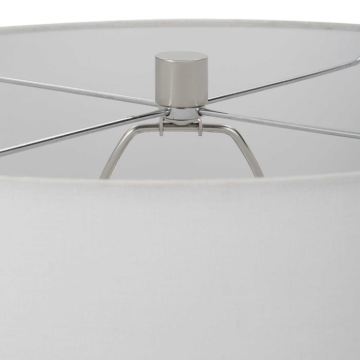 Albany One Light Table Lamp Brushed Nickel-Lamps-Uttermost-Lighting Design Store