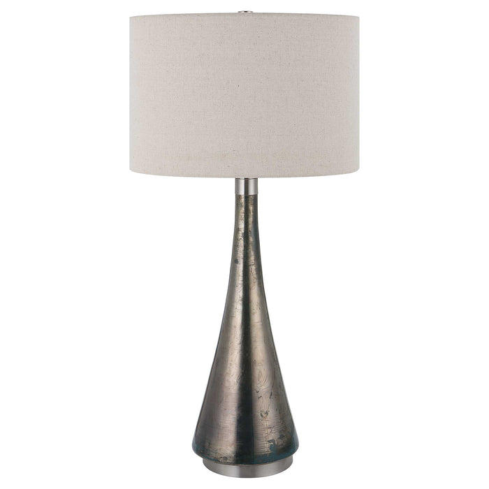 Contour One Light Table Lamp Brushed Nickel-Lamps-Uttermost-Lighting Design Store