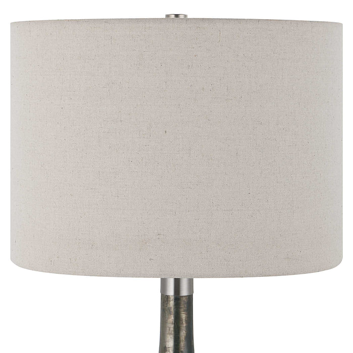 Contour One Light Table Lamp Brushed Nickel-Lamps-Uttermost-Lighting Design Store