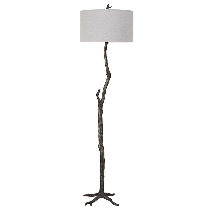 Spruce One Light Floor Lamp Distressed Rustic Black-Lamps-Uttermost-Lighting Design Store