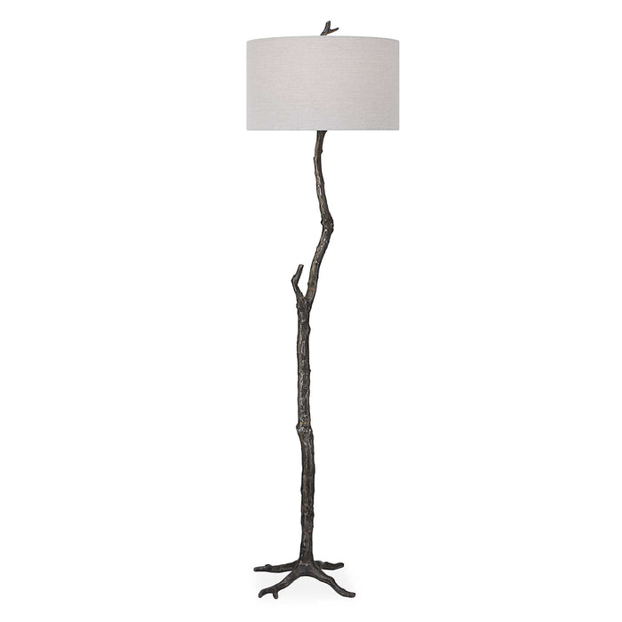 Spruce One Light Floor Lamp Distressed Rustic Black-Lamps-Uttermost-Lighting Design Store