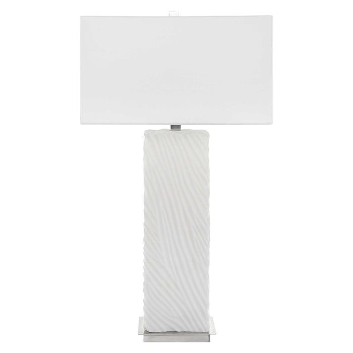 Pillar One Light Table Lamp Brushed Nickel-Lamps-Uttermost-Lighting Design Store