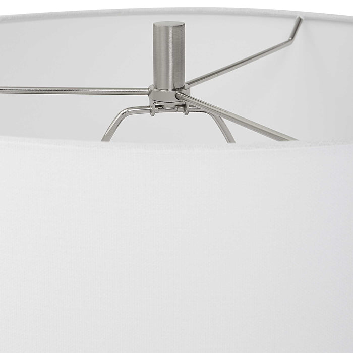 Havana One Light Table Lamp Brushed Nickel-Lamps-Uttermost-Lighting Design Store