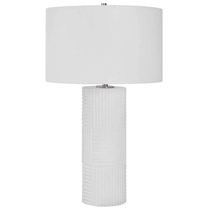 Patchwork One Light Table Lamp Brushed Nickel-Lamps-Uttermost-Lighting Design Store